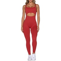 Combinaison de sport sans manches pour femme, dos évidé, vente en gros, vêtements de sport, combinaisons et justaucorps de gym pour femme