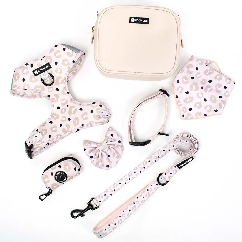 Coowone Custom Designer Dog Harness Leash And Collar Set Dog Walking Bag Strap And Harness Set Pet Products