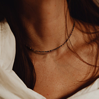 Collier en cristal fait main, perles miniatures facettées de 2 mm, colliers simples à petites perles, collier ras du cou, chaîne claviculaire, bijoux pour hommes et femmes