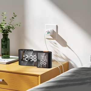 2024 mới nhất ra mắt Màn hình LCD lớn bảng kỹ thuật số tường đồng hồ báo thức với USB sạc trạm - Product Image 6