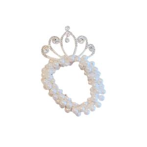 Kızlar için zarif prenses inci elastik saç bağları tatlı tarzı moda taç ile sevimli çocuklar saç aksesuarları - Product Image 6