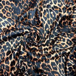 高品质豹纹缎面面料97% 涤纶3% 氨纶光滑柔软4向弹力中号运动服女装 - Product Image 6