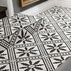 Azulejo Blanco y Negro Nórdico 200x200 Azulejo de piso pequeño Azulejo Retro - Product Image 4
