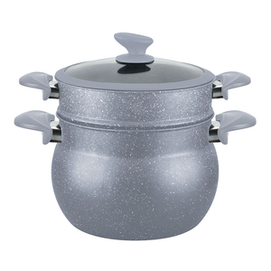 Couscoussier marocain en aluminium à induction, forme de perle, pas cher, 2 petits trous, bronze, 2 étages - Product Image 3