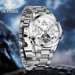 Montre homme OUPINKE 3281, tourbillon, chronographe multifonctionnel, mécanique, étanche 50M, luxe, haute qualité, Reloj - Product Image 5