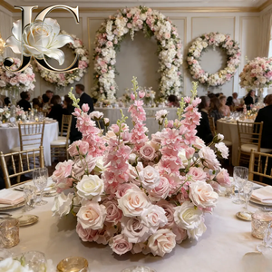 Ghirlanda <span class=keywords><strong>di</strong></span> Fiori in Seta Realistica Fatta a Mano JC Premium con Rose per Centrotavola Matrimoniali e Decorazioni per la Casa - Product Image 1