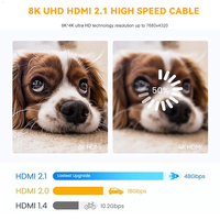 8K HDMI 2.1 Ultra HD Haute Vitesse 1m 1.5m 2m 3m 5m 7.5m 10m 48 Gbps 8K 60Hz-4K 120Hz Câble HDMI Compatible
