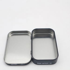 Tin Tin Box Printing Custom Printing Tin Case Small Metal Tinplate Tin Box With Hinged Lid Gift Craft Customer's Logo Packing Items Rectangular PVC