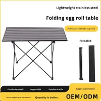 AJOTEQPT Table pliante portable en aluminium pour activités de plein air Table de barbecue pliante légère pour pique-nique et camping