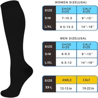 Chaussettes de compression à pois en nylon/spandex 15-20 mmHg, antibactériennes, respirantes, avec bordure et semelle pour usage sportif quotidien, hommes et femmes