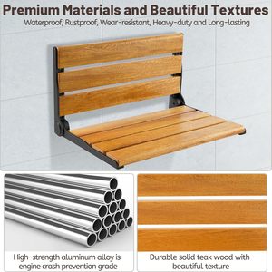 Accessoires <span class=keywords><strong>de</strong></span> maison <span class=keywords><strong>salle</strong></span> <span class=keywords><strong>de</strong></span> <span class=keywords><strong>bain</strong></span> siège <span class=keywords><strong>de</strong></span> toilette vente en gros personnalisé bois aluminium <span class=keywords><strong>bain</strong></span> mural siège <span class=keywords><strong>de</strong></span> douche <span class=keywords><strong>chaise</strong></span> pliante murale - Product Image 2