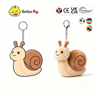 Fabricant OEM ODM CE CPC, jouet en peluche mini escargot de la série animale, conception d'échantillon personnalisée, porte-clés en peluche sur mesure