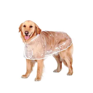 Eco-friendly EVA transparent printed dog clothes raincoat