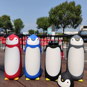 Mignon gobelet isotherme en acier inoxydable à double paroi avec motif pingouin de dessin animé, personnalisable avec logo, cadeau publicitaire, tasse à eau isolée - Product Image 1