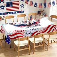 Nappe de table patriotique en polyester avec motif aigle et feux d'artifice du 4 juillet, personnalisable pour événements festifs, vente en gros