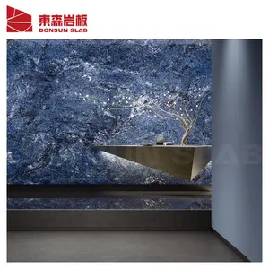 Geniş Format Sodalite mavi granit bak porselen yer karosu arka plan duvar