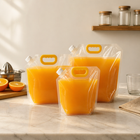 Pochette souple transparente avec bec verseur, qualité alimentaire, taille personnalisée, avec poignée, pour l'emballage de jus