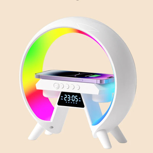 Grande forma G 3 in 1 15w veloce caricatore Wireless BT altoparlante portatile diffusore auto Multi-funzione piccola luce notturna BT-X63 Desktop - Product Image 2