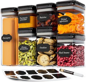 Meilleures ventes Contenant de stockage de nourriture sèche transparent hermétique de haute qualité Nouveau design 7 pièces avec couvercle - Product Image 1