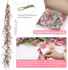 Bloemenkrans 6ft Lente Bloemenslinger Voor Mantel Het Hele Jaar Door Papieren Slinger Decor Voor Thuis Bruiloft Boog Veranda Decor - Product Image 2