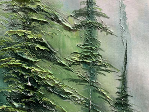 Paesaggio astratto personalizzato pittura a olio <span class=keywords><strong>verde</strong></span> albero della foresta <span class=keywords><strong>arte</strong></span> della moda per la decorazione della camera da letto in tela di Base stile di vita dipinto a mano - Product Image 2
