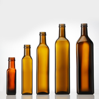 Bouteilles en verre d'huile d'olive Marasca rondes carrées vert foncé ambre en gros 250 ml 375 ml 500 ml 750 ml 1000 ml