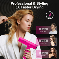 Sèche-cheveux à moteur sans balais haute vitesse Linkbeauty 110000 tr/min 268g Léger Faible bruit Salon et usage personnel Couleurs personnalisables