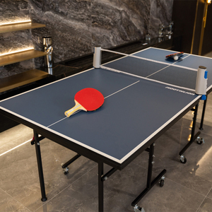 REACTOR YT106 <span class=keywords><strong>Petite</strong></span> <span class=keywords><strong>table</strong></span> <span class=keywords><strong>de</strong></span> tennis <span class=keywords><strong>de</strong></span> <span class=keywords><strong>table</strong></span> d'intérieur/extérieur avec filet et poteaux à fixation rapide, pliable, MDF noir et bleu - Product Image 4
