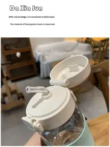 Borraccia in plastica di alta qualità JY Student con tappo a scatto e cannuccia, resistente alle alte temperature, design moderno per ufficio/uso esterno - Product Image 6