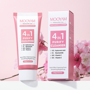 <span class=keywords><strong>Nettoyant</strong></span> pour le <span class=keywords><strong>visage</strong></span> 4 en 1 à l'acide hyaluronique Niacinamide VC VE Beauty Pore Clean Oil Control Firming Face Cleanser - Product Image 3