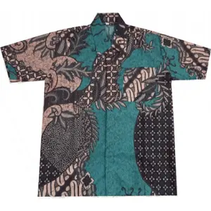 Men's Shirts Premium T-Shirt Batik Indonesia Short Vacation Sleeve Classic Men's Cotton 100% Shirt Clothes Batik Indonesia