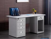 Bureau d'ordinateur droit en acier moderne avec tiroirs et serrure de bureau