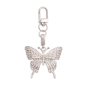Porte-clés papillon en alliage de zinc, pendentif en métal incrusté de strass pour femmes, sac, cadeau printemps 2024 - Product Image 5
