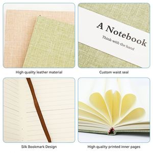 High Quality OEM Spiral <b>Journal</b> Recycled White Lined Paper Branded Ute Composition Pu Leather Custom Printing Notebook - Product Image 4