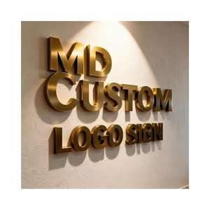 Letrero Metálico Personalizado con Logotipo para Oficina, Espejo de Pared, Letrero Publicitario para Salón de Belleza, Letras 3D para Señalización Exterior - Product Image 3