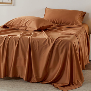 Sang Trọng 4-Mảnh Lyocell Tấm Bông Thiết Lập Siêu Mềm Mại Và Thoáng Khí Bộ Đồ Giường Với Làm Mát Mượt Gối Dệt Kỹ Thuật - Product Image 5