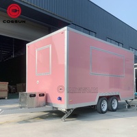 Cogsun Remorque de Restauration Mobile pour la Vente de Café, Chariot de Traiteur, Camionnette à Burgers, Frites, Glaces, Barbecue, Bus Alimentaire Mobile