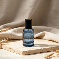 Flacon de parfum en verre cylindrique multicolore de 30 ml, vaporisateur de parfum vide avec bouchon noir, emballage cosmétique personnalisé avec logo