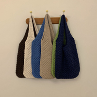 Sac à main hobo en tricot effet crochet, grande capacité, style universitaire, avec logo tricoté et motif personnalisé, faible MOQ, vente en gros