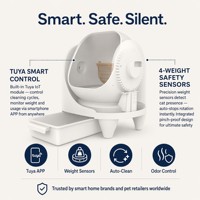 Litière automatique intelligente Tuya pour chat, contrôle à distance par application, contrôle des odeurs, toilette pour animaux de compagnie, certifiée FCC pour chats d'intérieur