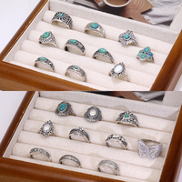 Nouveauté Bijoux Classiques Tendance Argent Sterling 925 Ensemble de Bagues avec Turquoise pour Hommes et Femmes Cadeau de Mariage et de Fête