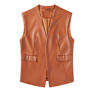 Couleur unie <span class=keywords><strong>sans</strong></span> manches PU lâche <span class=keywords><strong>grande</strong></span> <span class=keywords><strong>taille</strong></span> femmes <span class=keywords><strong>gilet</strong></span> haut <span class=keywords><strong>gilet</strong></span> <span class=keywords><strong>gilet</strong></span> en cuir <span class=keywords><strong>gilet</strong></span> - Product Image 4