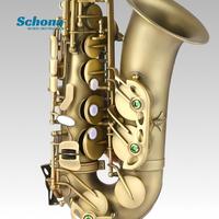 Eb Alto Saxophone Bronze/Gold-Plated Brass Body Hand-Engraved Details Bakelite Head for School Professional Performances