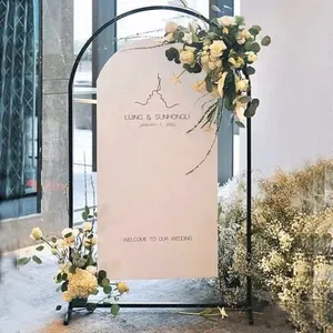 結婚披露宴のためのウェルカムサインスタンドアーチの装飾金属花のアーチ道の儀式アーチ錬鉄製の背景アーチスタンド
