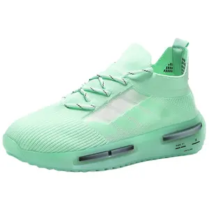 Logotipo personalizado verde voando malha durável leve respirável sneaker jogger para esportes matérias-primas tênis homens sapatos