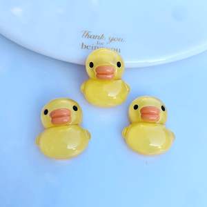 Vendita calda kawaii anatra fiore coniglio fungo colore trasparente forma di anatra retro piatto resina cabochon charms - Product Image 4