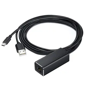 Adaptor Lan Ethernet USB Mikro Ke RJ45 100Mbps, dengan Kabel Catu Daya USB Cocok dengan Stik TV Api