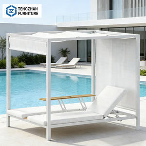 Chaise longue <span class=keywords><strong>de</strong></span> luxe pour <span class=keywords><strong>jardin</strong></span>, villa, plage, en <span class=keywords><strong>aluminium</strong></span>, double, pour piscine, <span class=keywords><strong>salon</strong></span> <span class=keywords><strong>de</strong></span> <span class=keywords><strong>jardin</strong></span> carré - Product Image 2