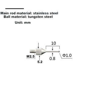 Altimetro sonda a sfera, sonda manometro, penna di misurazione micrometrica, M2.5/# 4-48UNF, sonda a sfera rubino, sonda a sfera in carburo di tungsteno - Product Image 4