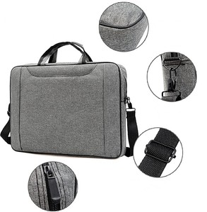 Bolsa para ordenador portátil de 15,6 pulgadas para hombre y mujer, maletín de viaje con logotipo personalizado, color negro y <span class=keywords><strong>gris</strong></span>, de gran capacidad, para negocios - Product Image 1